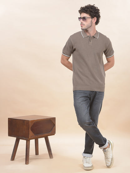 T-Shirt for Men | Breathable & Soft with Color Fastness Regular Fit Polo Neck Poly Cotton Fabric Cotton Blend Pattern