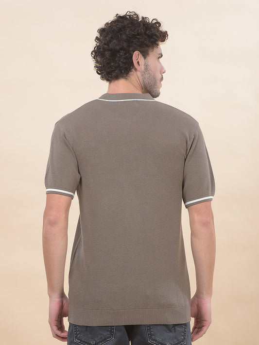 T-Shirt for Men | Breathable & Soft with Color Fastness Regular Fit Polo Neck Poly Cotton Fabric Cotton Blend Pattern