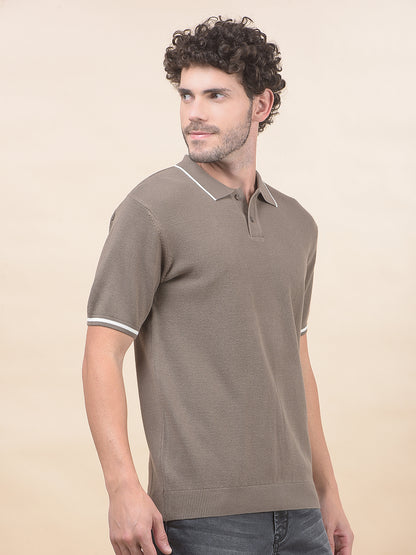 T-Shirt for Men | Breathable & Soft with Color Fastness Regular Fit Polo Neck Poly Cotton Fabric Cotton Blend Pattern