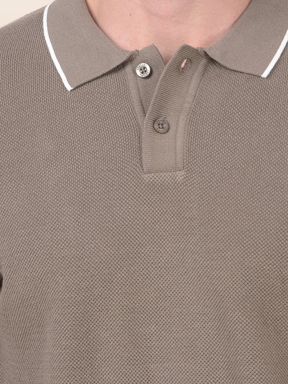 T-Shirt for Men | Breathable & Soft with Color Fastness Regular Fit Polo Neck Poly Cotton Fabric Cotton Blend Pattern