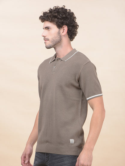 T-Shirt for Men | Breathable & Soft with Color Fastness Regular Fit Polo Neck Poly Cotton Fabric Cotton Blend Pattern
