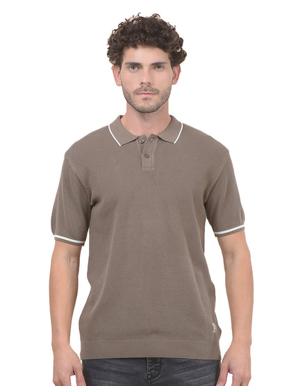 T-Shirt for Men | Breathable & Soft with Color Fastness Regular Fit Polo Neck Poly Cotton Fabric Cotton Blend Pattern