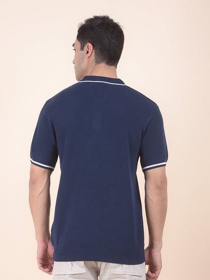 T-Shirt for Men | Breathable & Soft with Color Fastness Regular Fit Polo Neck Cotton Blend Fabric Solid Pattern