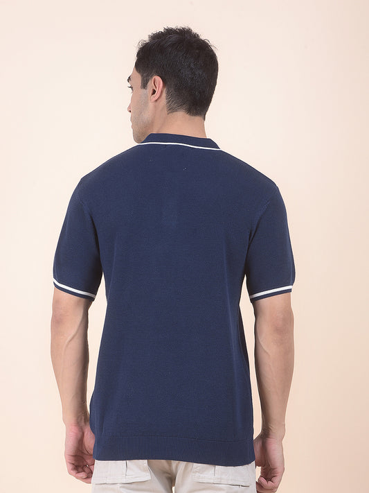 T-Shirt for Men | Breathable & Soft with Color Fastness Regular Fit Polo Neck Cotton Blend Fabric Solid Pattern