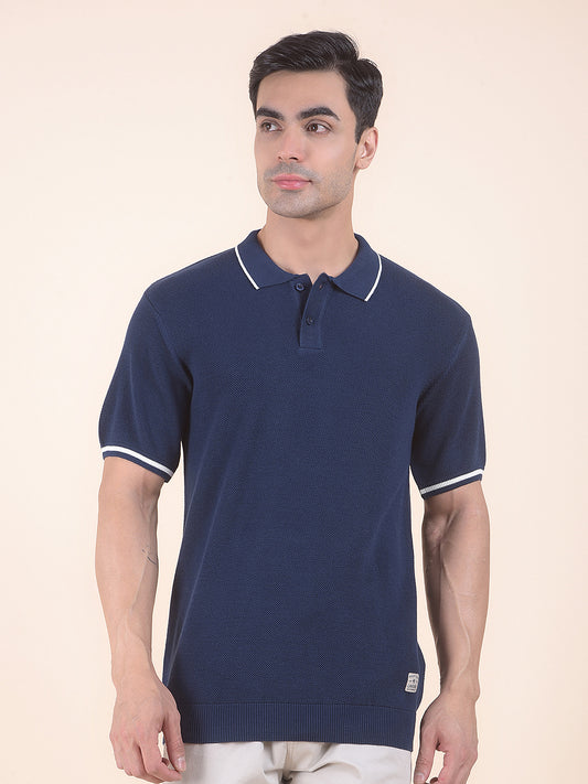 T-Shirt for Men | Breathable & Soft with Color Fastness Regular Fit Polo Neck Cotton Blend Fabric Solid Pattern