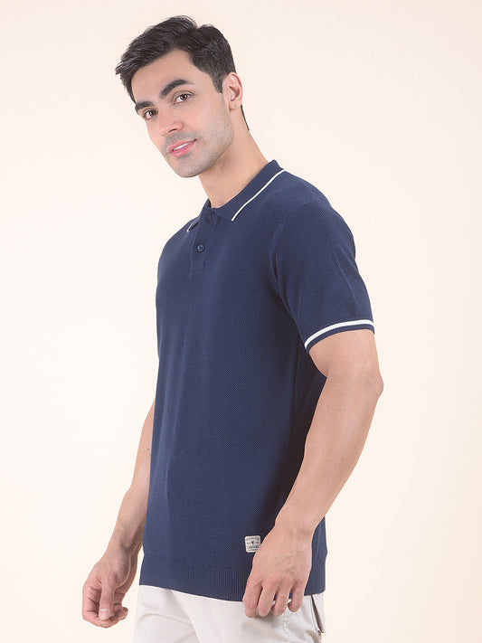T-Shirt for Men | Breathable & Soft with Color Fastness Regular Fit Polo Neck Cotton Blend Fabric Solid Pattern