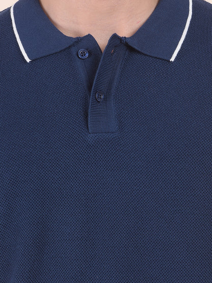 T-Shirt for Men | Breathable & Soft with Color Fastness Regular Fit Polo Neck Cotton Blend Fabric Solid Pattern