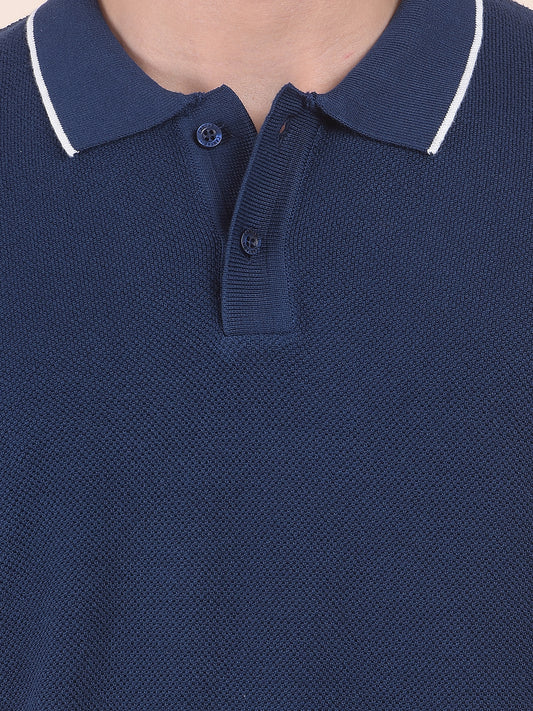 T-Shirt for Men | Breathable & Soft with Color Fastness Regular Fit Polo Neck Cotton Blend Fabric Solid Pattern