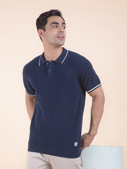 T-Shirt for Men | Breathable & Soft with Color Fastness Regular Fit Polo Neck Cotton Blend Fabric Solid Pattern