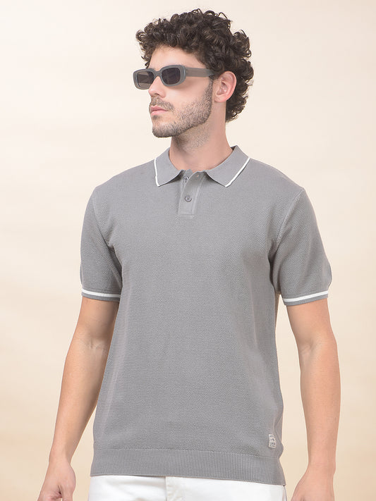 T-Shirt for Men | Breathable & Soft with Color Fastness Regular Fit Polo Neck Poly Cotton Fabric Cotton Blend Pattern