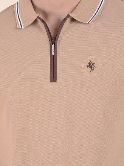 T-Shirt for Men | Breathable & Soft with Color Fastness Regular Fit Polo Neck Poly Cotton Fabric Solid Pattern