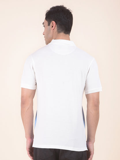 T-Shirt for Men | Breathable & Soft with Color Fastness Regular Fit Polo Neck Poly Cotton Fabric Colourblocked Pattern