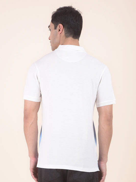 T-Shirt for Men | Breathable & Soft with Color Fastness Regular Fit Polo Neck Poly Cotton Fabric Colourblocked Pattern