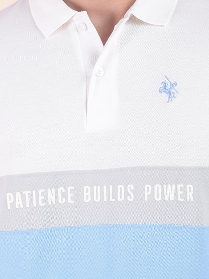 T-Shirt for Men | Breathable & Soft with Color Fastness Regular Fit Polo Neck Poly Cotton Fabric Colourblocked Pattern