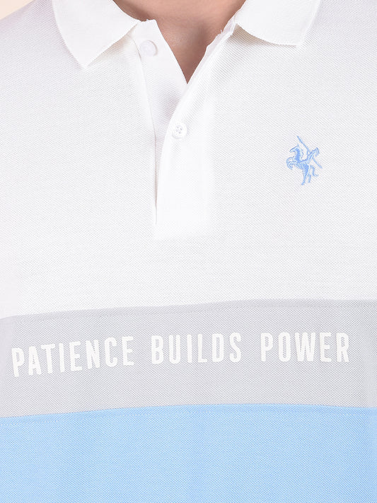 T-Shirt for Men | Breathable & Soft with Color Fastness Regular Fit Polo Neck Poly Cotton Fabric Colourblocked Pattern