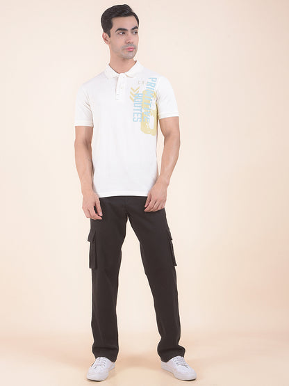 T-Shirt for Men | Breathable & Soft with Color Fastness Regular Fit Polo Neck Poly Cotton Fabric Printed Pattern