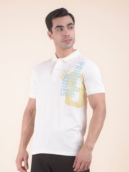 T-Shirt for Men | Breathable & Soft with Color Fastness Regular Fit Polo Neck Poly Cotton Fabric Printed Pattern