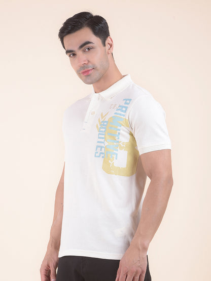 T-Shirt for Men | Breathable & Soft with Color Fastness Regular Fit Polo Neck Poly Cotton Fabric Printed Pattern