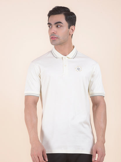T-Shirt for Men | Breathable & Soft with Color Fastness Regular Fit Polo Neck Cotton Fabric Solid Pattern