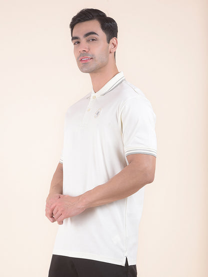 T-Shirt for Men | Breathable & Soft with Color Fastness Regular Fit Polo Neck Cotton Fabric Solid Pattern