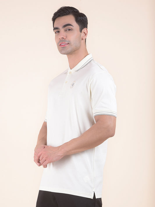 T-Shirt for Men | Breathable & Soft with Color Fastness Regular Fit Polo Neck Cotton Fabric Solid Pattern