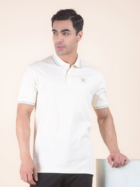 T-Shirt for Men | Breathable & Soft with Color Fastness Regular Fit Polo Neck Cotton Fabric Solid Pattern