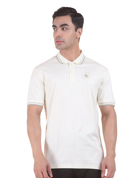 T-Shirt for Men | Breathable & Soft with Color Fastness Regular Fit Polo Neck Cotton Fabric Solid Pattern