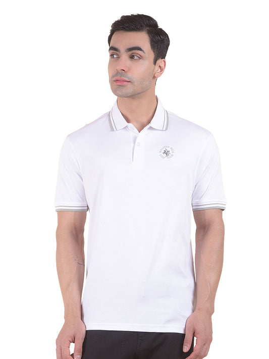 T-Shirt for Men | Breathable & Soft with Color Fastness Regular Fit Polo Neck Cotton Fabric Solid Pattern
