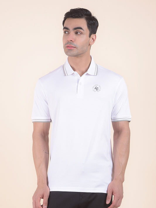 T-Shirt for Men | Breathable & Soft with Color Fastness Regular Fit Polo Neck Cotton Fabric Solid Pattern