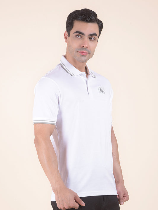 T-Shirt for Men | Breathable & Soft with Color Fastness Regular Fit Polo Neck Cotton Fabric Solid Pattern