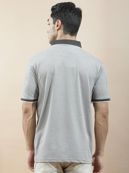 T-Shirt for Men | Breathable & Soft with Color Fastness Regular Fit Polo Neck Poly Cotton Fabric Solid Pattern