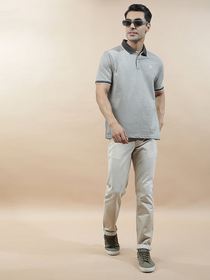 T-Shirt for Men | Breathable & Soft with Color Fastness Regular Fit Polo Neck Poly Cotton Fabric Solid Pattern