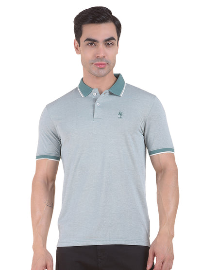 T-Shirt for Men | Breathable & Soft with Color Fastness Regular Fit Polo Neck Poly Cotton Fabric Solid Pattern