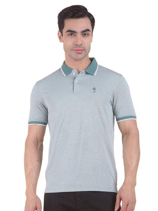 T-Shirt for Men | Breathable & Soft with Color Fastness Regular Fit Polo Neck Poly Cotton Fabric Solid Pattern