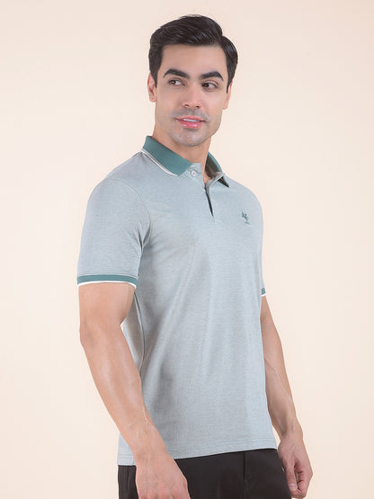 T-Shirt for Men | Breathable & Soft with Color Fastness Regular Fit Polo Neck Poly Cotton Fabric Solid Pattern