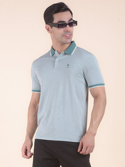 T-Shirt for Men | Breathable & Soft with Color Fastness Regular Fit Polo Neck Poly Cotton Fabric Solid Pattern