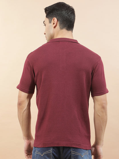 T-Shirt for Men | Breathable & Soft with Color Fastness Regular Fit Polo Neck Poly Cotton Fabric Striped Pattern