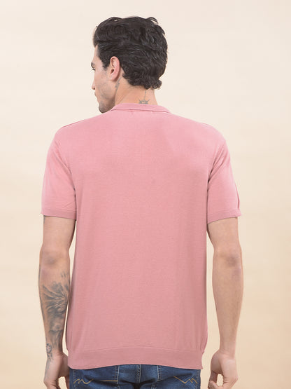 T-Shirt for Men | Breathable & Soft with Color Fastness Regular Fit Polo Neck Cotton Blend Fabric Striped Pattern