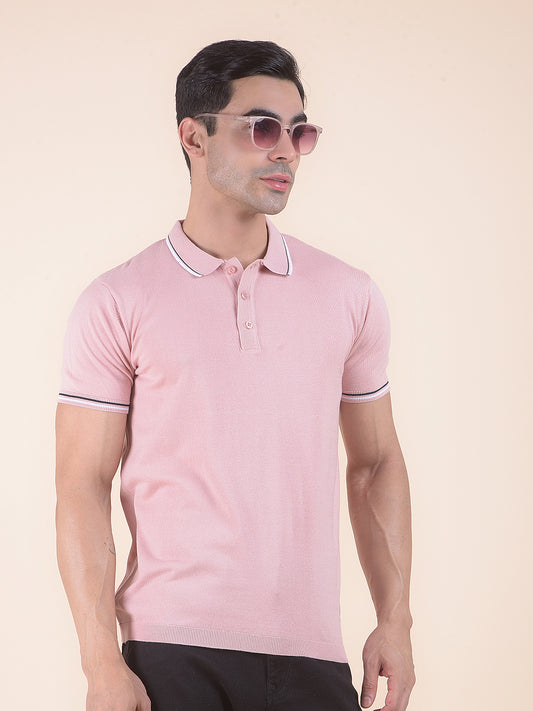 T-Shirt for Men | Breathable & Soft with Color Fastness Regular Fit Polo Neck Cotton Blend Fabric Solid Pattern