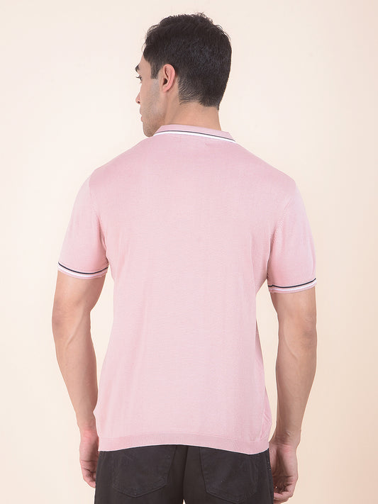 T-Shirt for Men | Breathable & Soft with Color Fastness Regular Fit Polo Neck Cotton Blend Fabric Solid Pattern