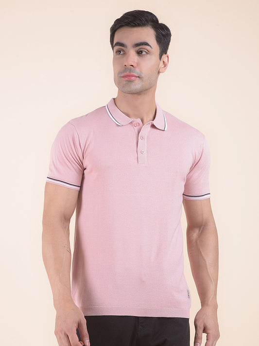 T-Shirt for Men | Breathable & Soft with Color Fastness Regular Fit Polo Neck Cotton Blend Fabric Solid Pattern