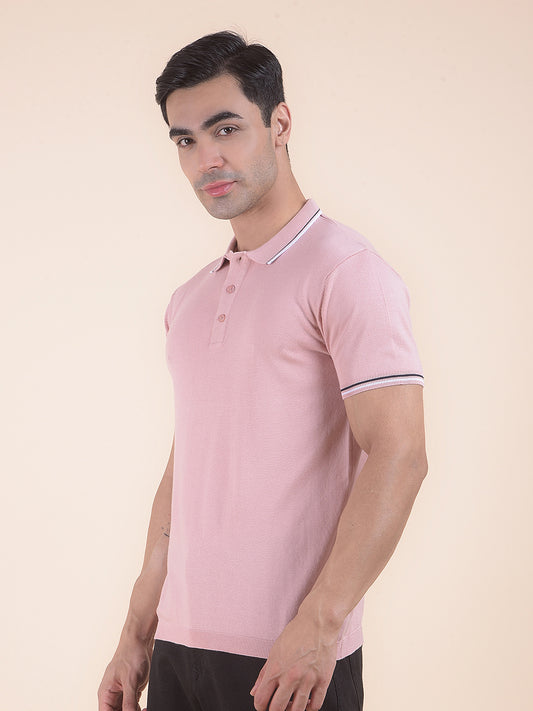 T-Shirt for Men | Breathable & Soft with Color Fastness Regular Fit Polo Neck Cotton Blend Fabric Solid Pattern