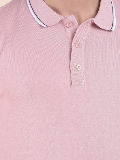 T-Shirt for Men | Breathable & Soft with Color Fastness Regular Fit Polo Neck Cotton Blend Fabric Solid Pattern