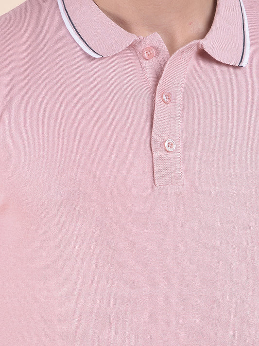 T-Shirt for Men | Breathable & Soft with Color Fastness Regular Fit Polo Neck Cotton Blend Fabric Solid Pattern