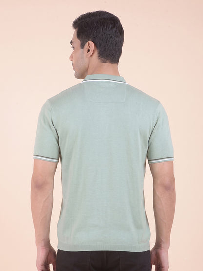 T-Shirt for Men | Breathable & Soft with Color Fastness Regular Fit Polo Neck Cotton Blend Fabric Solid Pattern