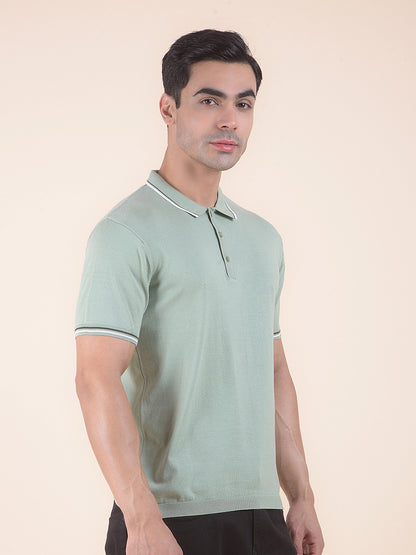 T-Shirt for Men | Breathable & Soft with Color Fastness Regular Fit Polo Neck Cotton Blend Fabric Solid Pattern
