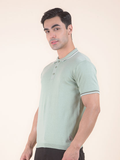T-Shirt for Men | Breathable & Soft with Color Fastness Regular Fit Polo Neck Cotton Blend Fabric Solid Pattern