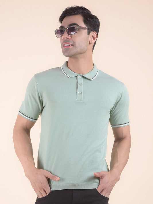 T-Shirt for Men | Breathable & Soft with Color Fastness Regular Fit Polo Neck Cotton Blend Fabric Solid Pattern