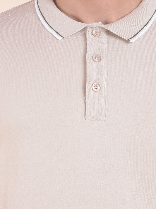 T-Shirt for Men | Breathable & Soft with Color Fastness Regular Fit Polo Neck Cotton Blend Fabric Solid Pattern