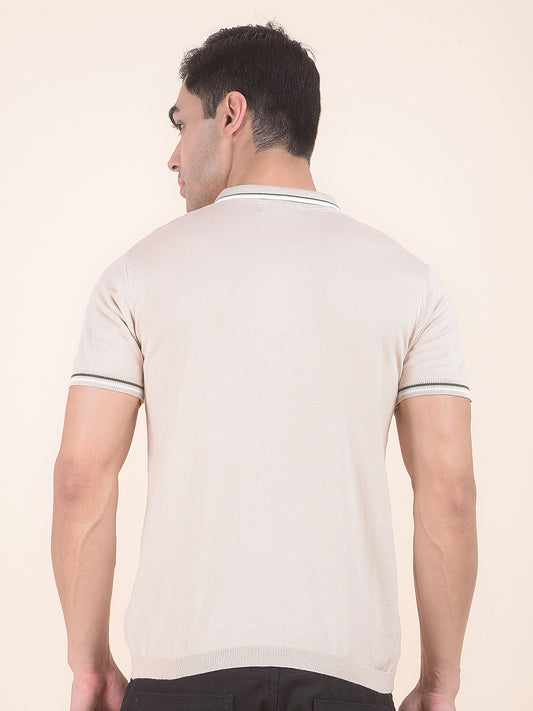 T-Shirt for Men | Breathable & Soft with Color Fastness Regular Fit Polo Neck Cotton Blend Fabric Solid Pattern